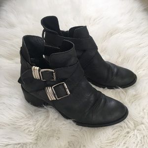 Steve Madden Black Cut Out Booties